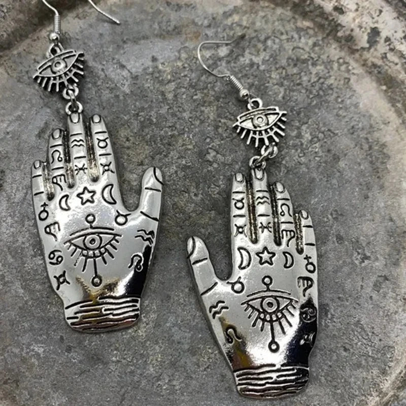 Hamsa Hand Evil Eye Protection Earrings Jewelry