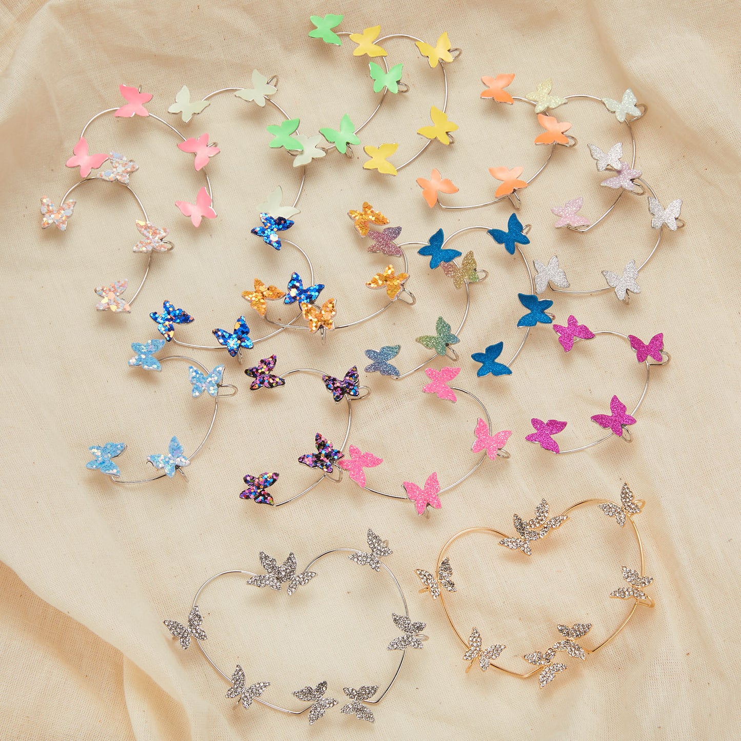 Kpop Shiny Zircon Butterfly Earcuff For Women Without Piercing Earrings 2023 Fashion Ear Clip Earrings Bride Wedding Jewelry