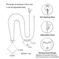 SHADOWHUNTERS Women's 925 Sterling Silver Heart Ring Holder Necklace Clear Cz Adjustable Pendant Necklace Dainty Engagement Gift - Charlie Dolly