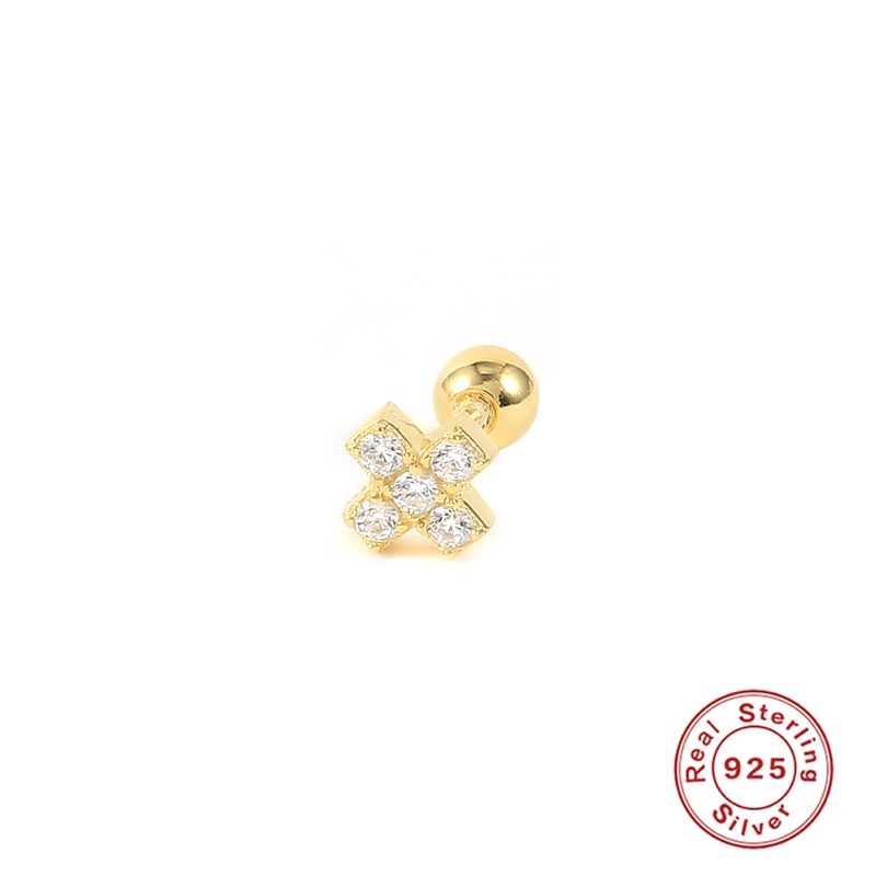 ROXI Small Crown Moon Star Lightning Constellation Stud Earrings for Women 925 Sterling Silver Piercing Earring Kolczyki Damskie
