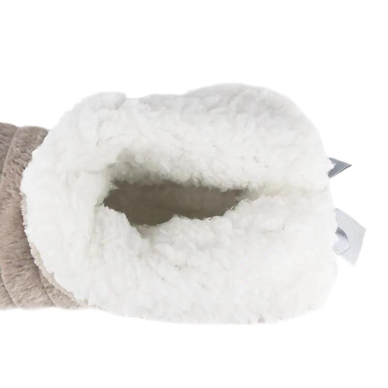 Women Fur Slippers Winter Butterfly Knot Plush Warm Indoor Slippers house Home sock slippers with Soles Antiskid boots slippers