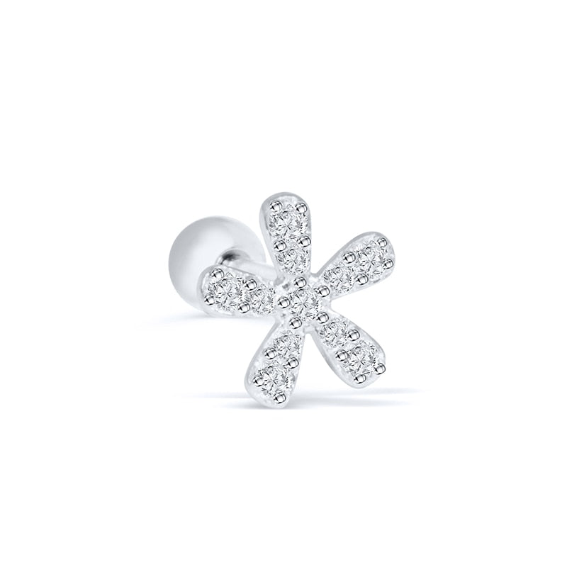 ROXI Flower Lightning Butterfly Cross Symbol Crown Eye Stud Earrings for Women Piercing Earrings Silver 925 Jewelry Pendientes