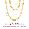 ORSA JEWELS 14K Gold Plated Genuine 925 Sterling Silver Paperclip Neck Chain 6/9.3/12mm Link Necklace for Women Men Jewelry SC39 - Charlie Dolly