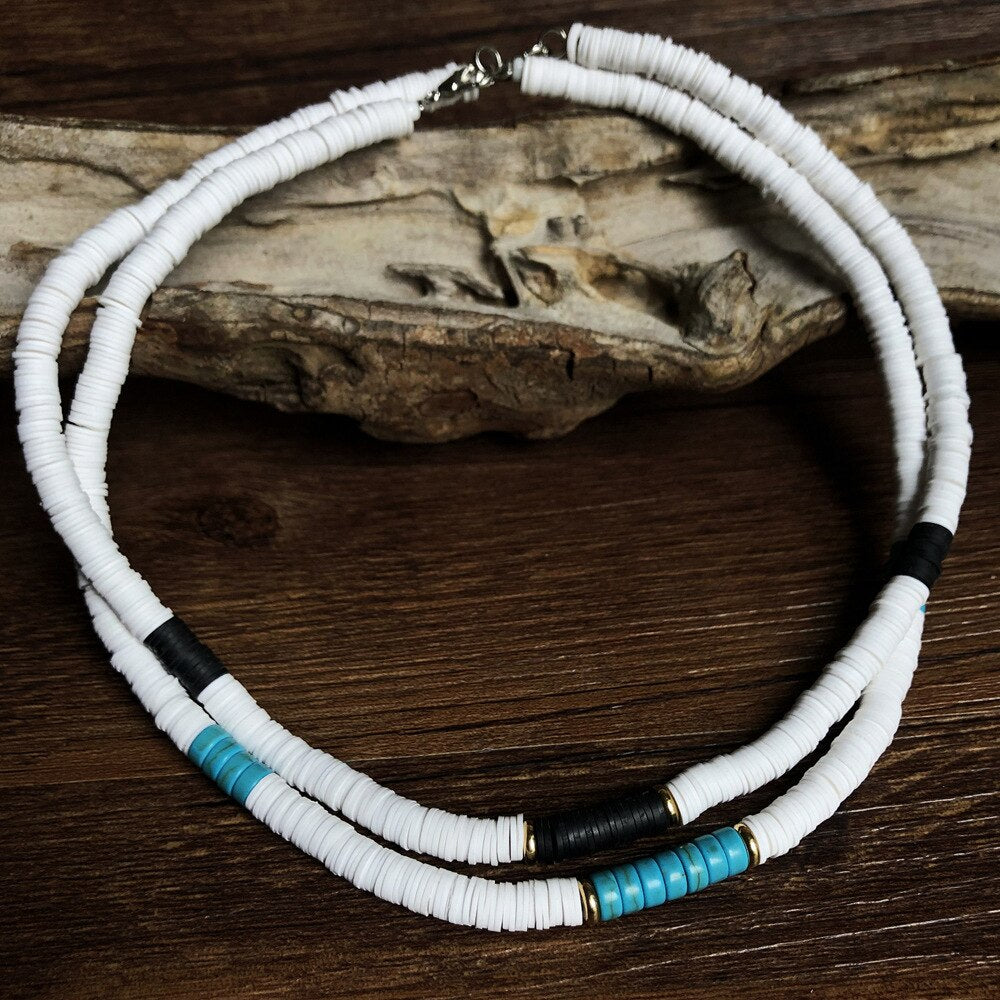 Fashion Soft Pottery Choker Necklace For Women Bohemian Colorful Clay Collar Shell Necklace Summer Beach Jewelry