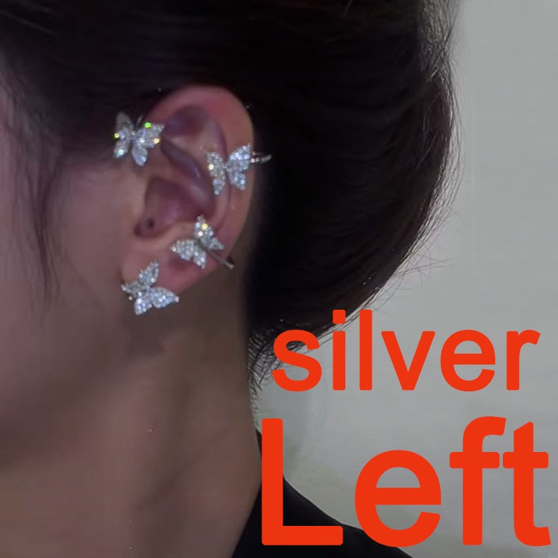 Simple Geometric Ear Cuff No Piercing Cartilage Clip Earring for Women Punk Vintage Butterfly Jewelry Party Accessories 1 PC
