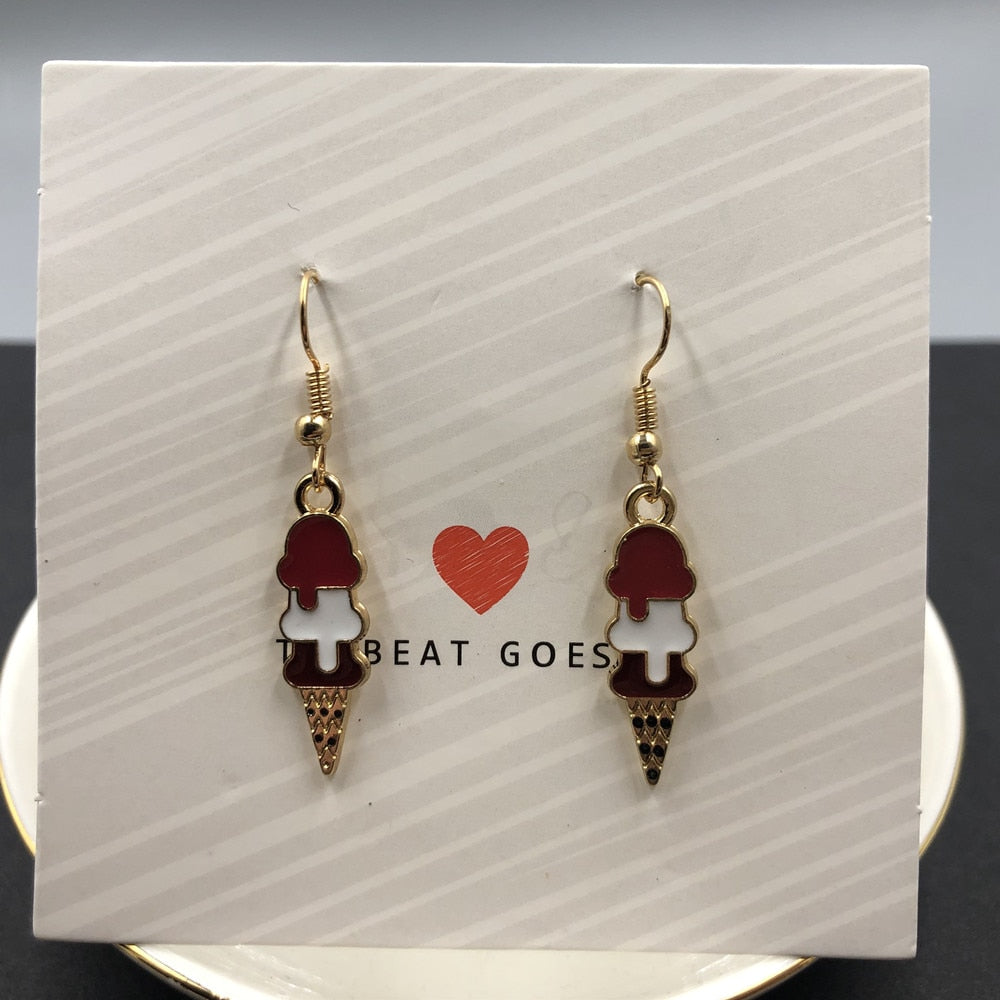 Fashion Creative Simulation Ice cream earrings Cute Handmade Earrings Womens Jewelry