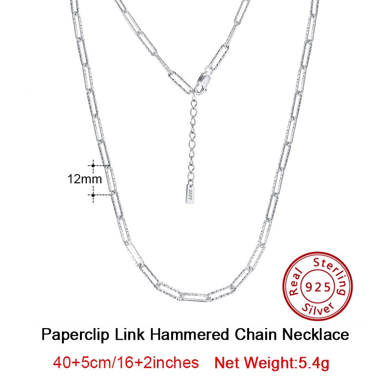 ORSA JEWELS 14K Gold Plated Genuine 925 Sterling Silver Paperclip Neck Chain 6/9.3/12mm Link Necklace for Women Men Jewelry SC39 - Charlie Dolly