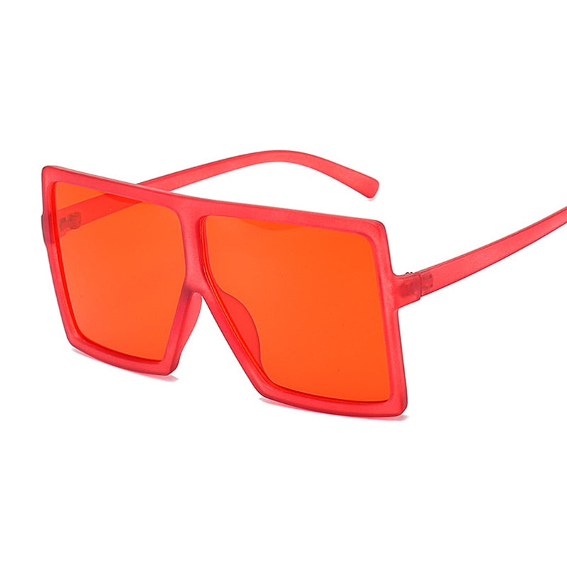 Oversized Shades Sunglasses Woman Pink Fashion Square Glasses Big Frame Sun Glasses Female Vintage Retro Unisex Oculos Feminino