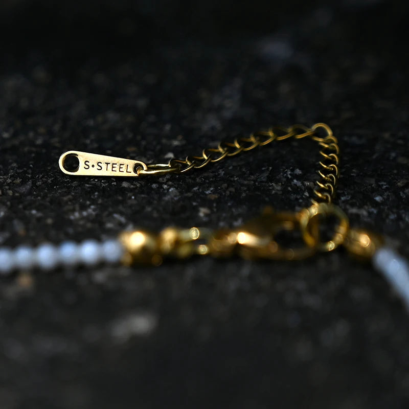 Stainless Steel Initial Letter and Heart Boho Choker Necklace