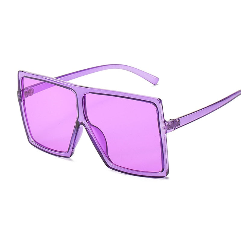 Oversized Shades Sunglasses Woman Pink Fashion Square Glasses Big Frame Sun Glasses Female Vintage Retro Unisex Oculos Feminino