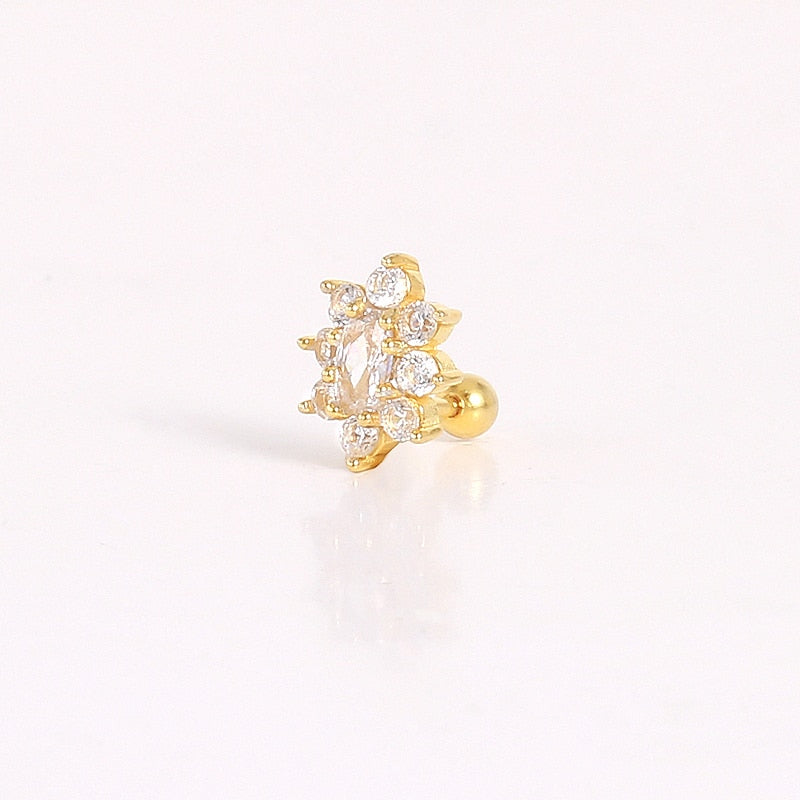ROXI Flower Lightning Butterfly Cross Symbol Crown Eye Stud Earrings for Women Piercing Earrings Silver 925 Jewelry Pendientes