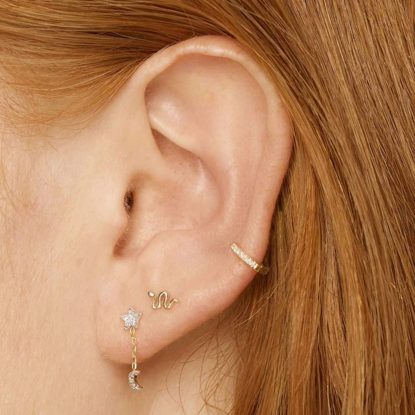Delicate 925 Sterling Silver Minimalist Small Tiny Animal Snake Stud Earring Girl Second Hole Multi Piercing Cute Lovely Jewelry