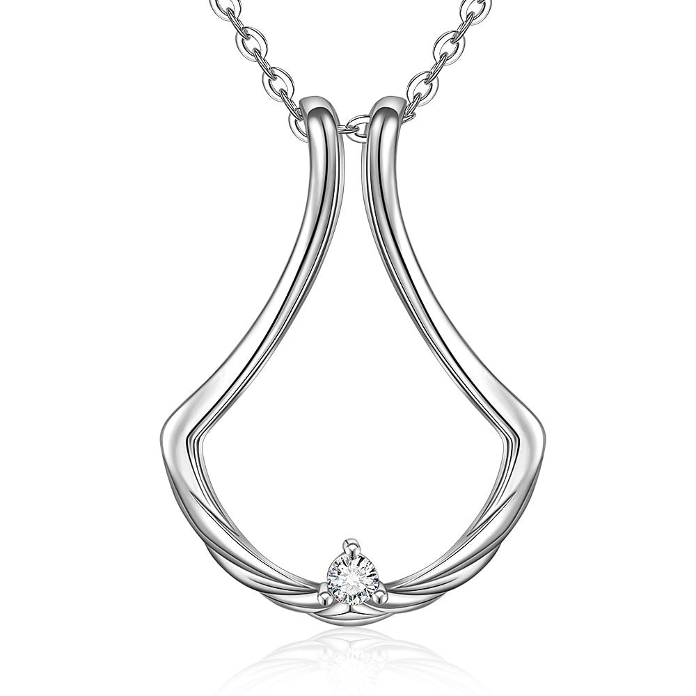 Ring Holder Necklace Lotus Flower 925 Sterling Silver Engagement Wedding Magic Rings Multiple for Women