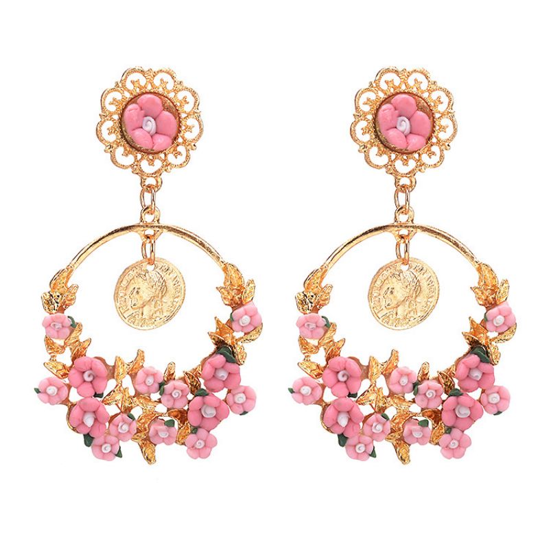 Fashion Boho Earrings For Women Colorful Style Sweet Flower Earrings Jewelry Spring Summer Floral Beaded Earrings Accessories