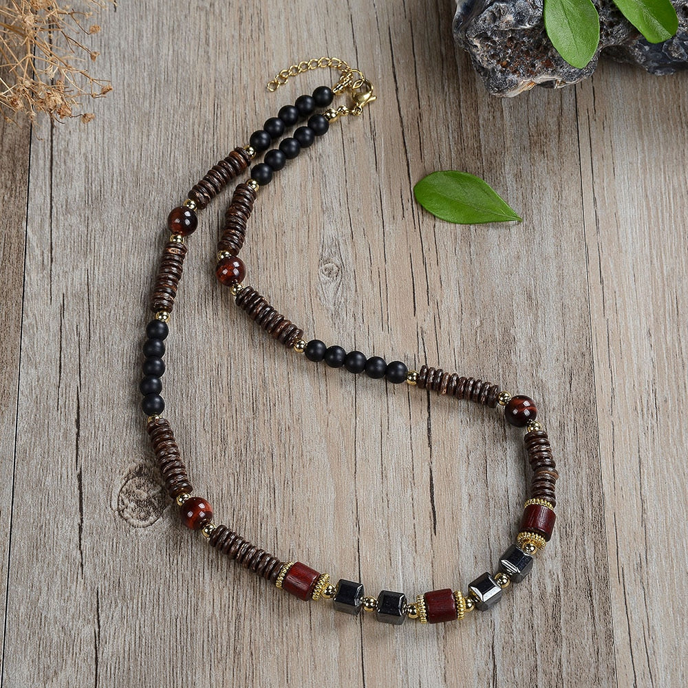 coconut shell men's necklace simple natural wood necklace men's yoga meditation jewelry men's accessories