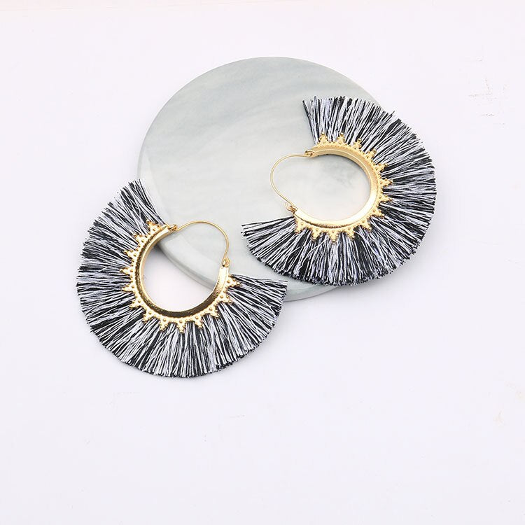 Round Tassel Earrings for Women Jewelry Drop Dangle Earrings Pendientes Mujer Moda Brincos Party Wedding Statement Earrings