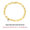 ORSA JEWELS 14K Gold Plated Genuine 925 Sterling Silver Paperclip Neck Chain 6/9.3/12mm Link Necklace for Women Men Jewelry SC39 - Charlie Dolly