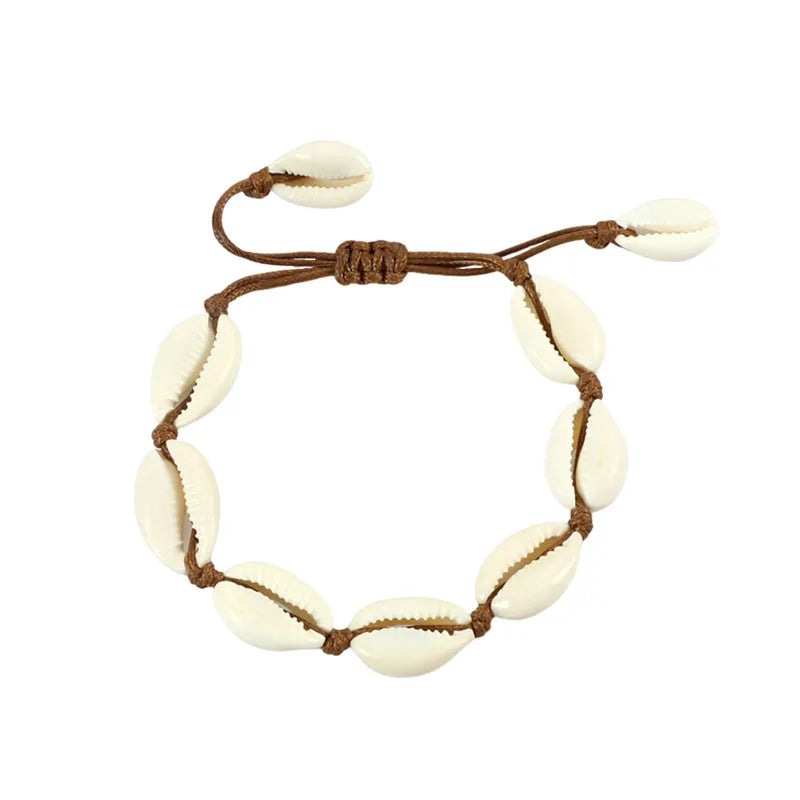 Vintage Cowrie Shell Rope Boho Bracelet