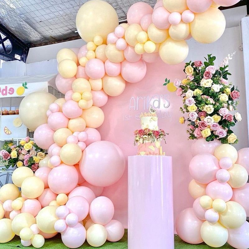 115pcs Balloon Arch Garland Rose Gold Chorme Metallic Balloons Pink Globos Happy Birthday Party Decorations Wedding Baby shower