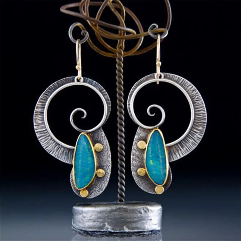 Green Enamel Coconut Leaf Pearl Drop Earrings Jewelry