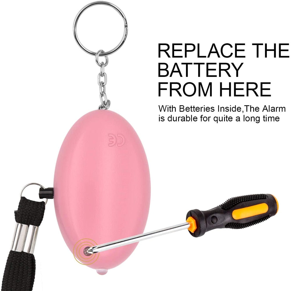 Portable Self Defense 130dB Anti Aggression Personal Security Alarm Keychain LED Lights Emergency Safety For Women