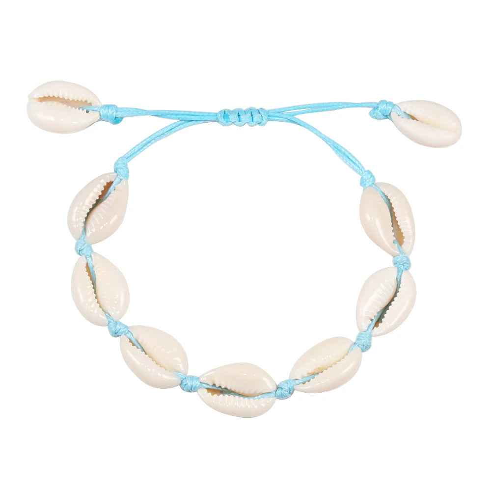 Vintage Cowrie Shell Rope Boho Bracelet