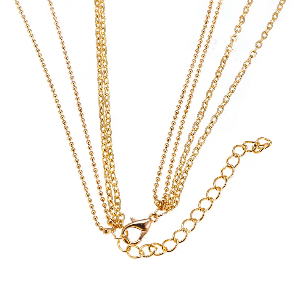 Crystal Water Drop Multilayer Necklace Jewelry