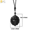 CSJA Obsidian Necklace Natural Stone Wolf Buddha Sculpture Tree of Life Animal Owl Men Necklaces Pendant Meditation Jewelry G644 - Charlie Dolly