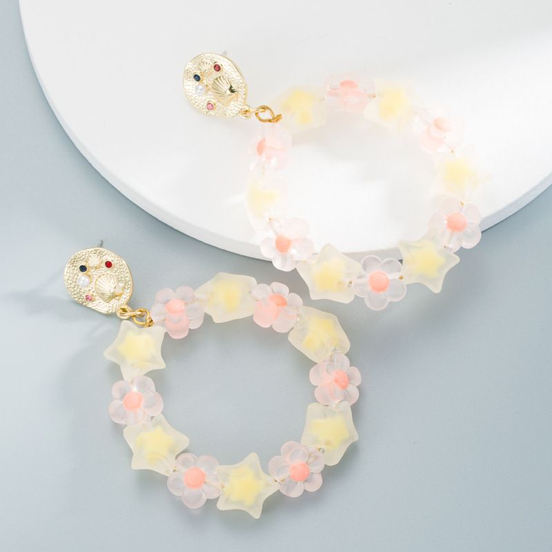 Fashion Boho Earrings For Women Colorful Style Sweet Flower Earrings Jewelry Spring Summer Floral Beaded Earrings Accessories