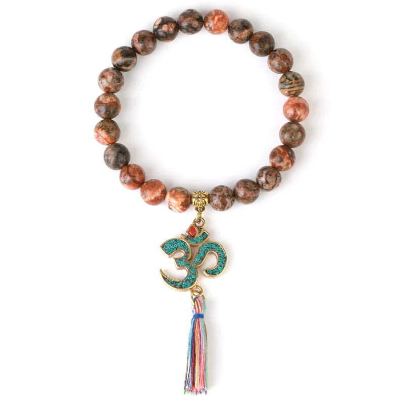 CSJA Boho Natural Stone Braided Bracelet for Women Green Aventurine Beads Handmade Wrap Bracelets Balance Bangle Jewelry G118 - Charlie Dolly