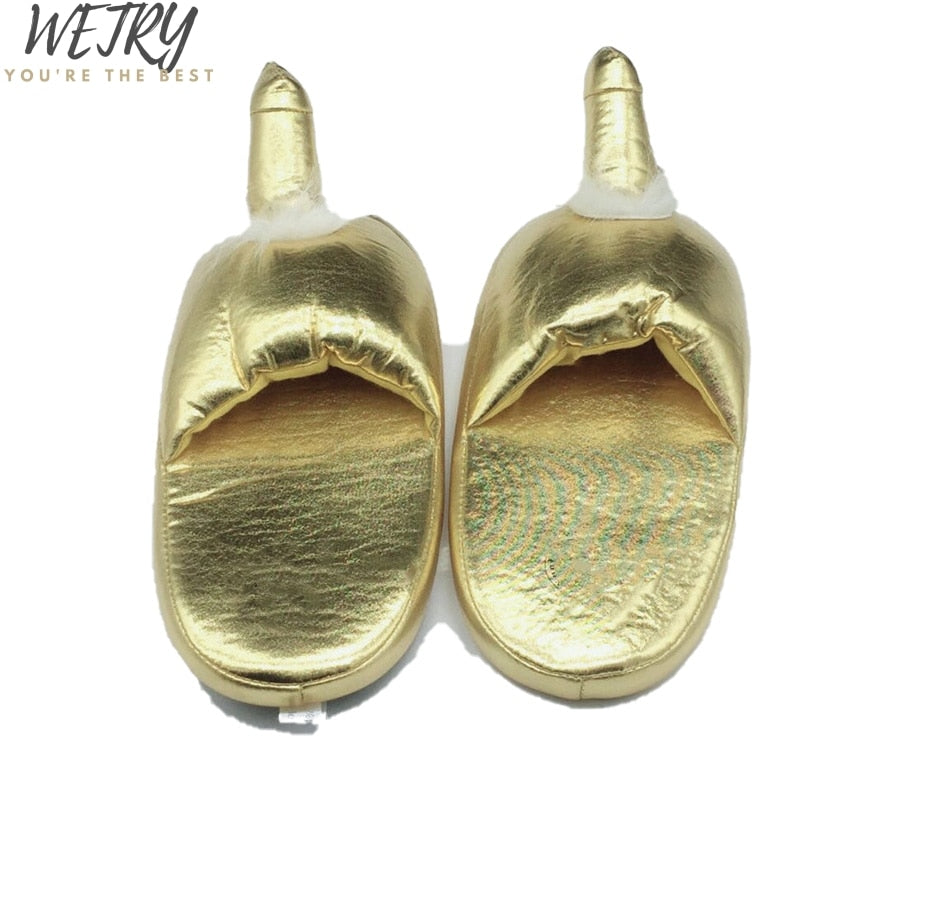 sex toy Winter Men Penis Slippers Women Funny Breasts Home Slides Ladies House Warm Floor Sandals Unicorn Shoe Flip Flop - Charlie Dolly