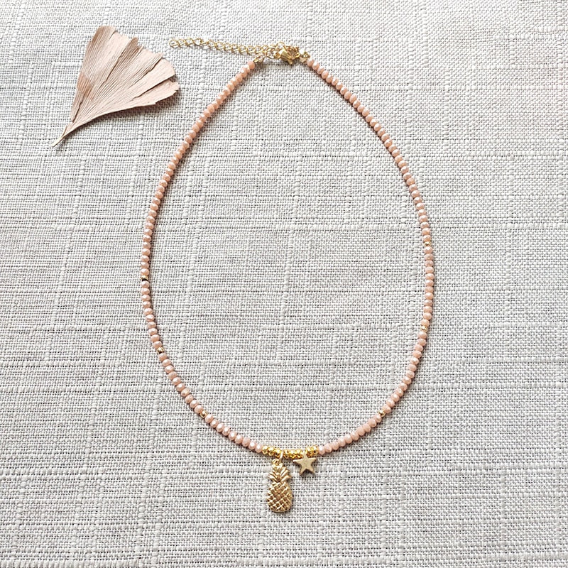 Exquisite Beaded Crystal Natural Shell Necklace Ohemia Style Handmade Women Statement Collares De Moda Beach Jewelry Friendship