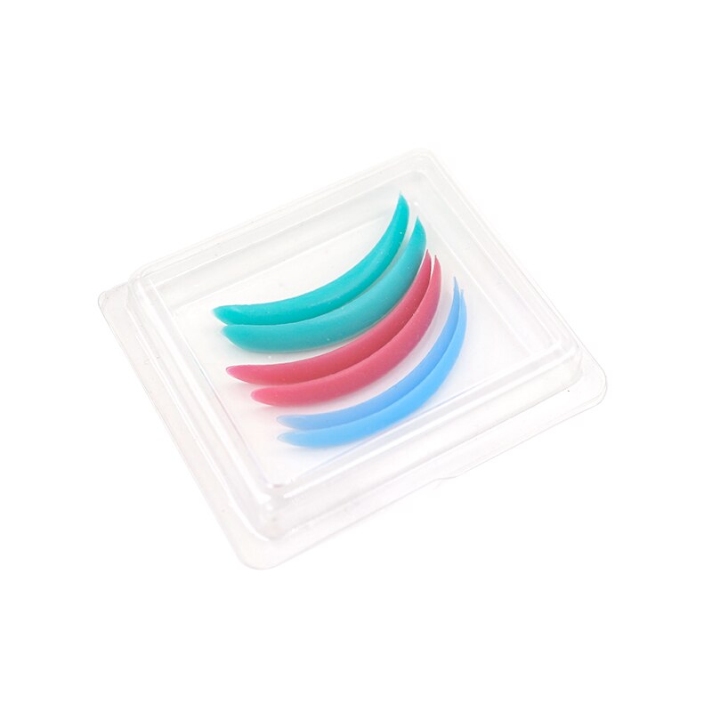 3pairs Pink Eyelash Perm Silicone Pad Recycling Lashes Rods Shield lifting 3D Eyelash Curler Makeup Accessories Applicator Tool
