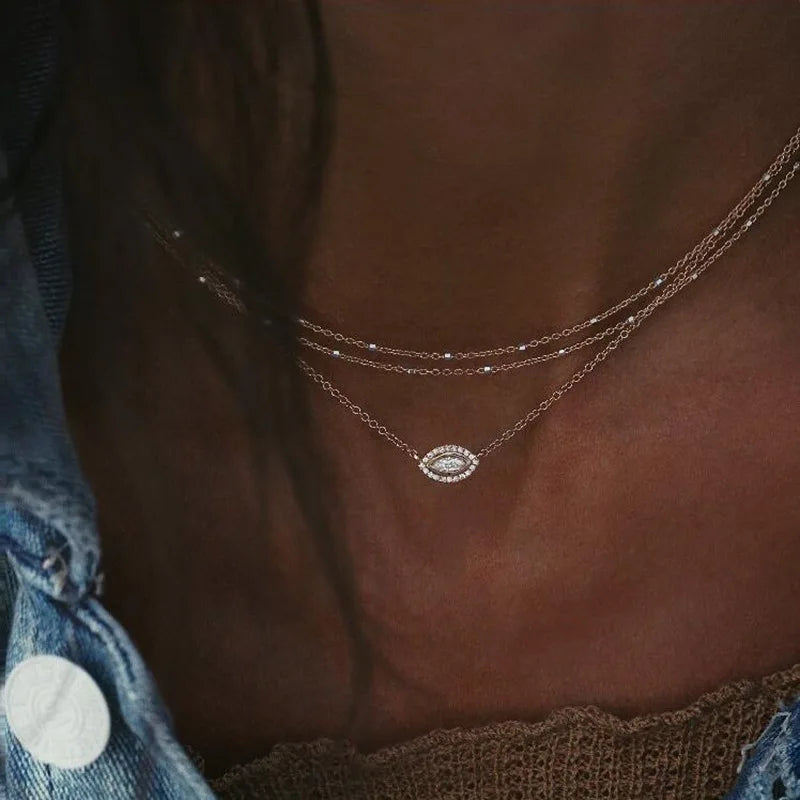 Moon Cross Tree Star Layered Choker Necklace Jewelry