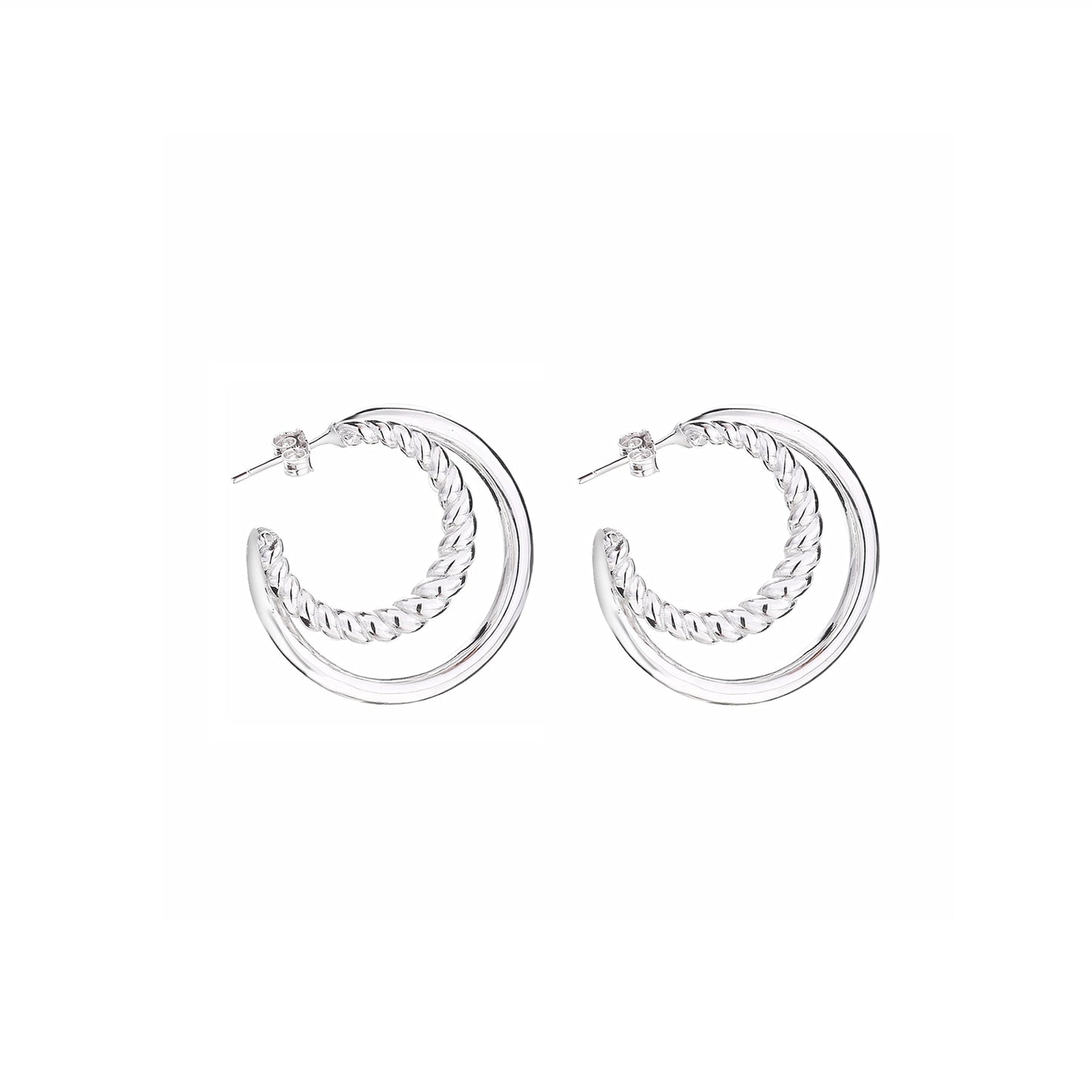 Slovecabin 925 Sterling Silver Luxury Hoop Piercing Boucle Doreille Femme Gold Round Circle Fashion Earrings for Women Jewerly