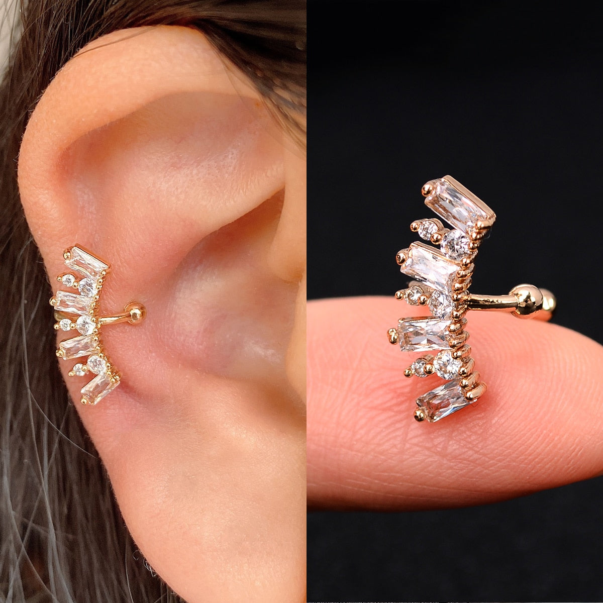 1Pcs Hot Sale Cute Metal Leaf Earcuff Clips On Earring for Women Girls No Fake Piercing Cartilage Earrings Ear Ring Without Hole