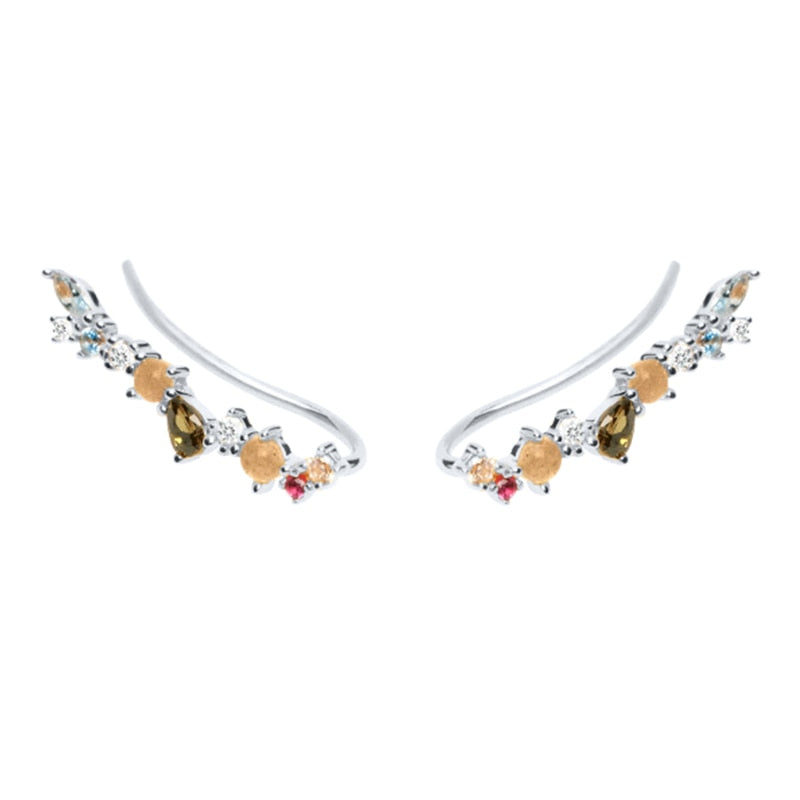 CANNER INS Style Fresh Sweet 925 Sterling Silver Stud Earrings For Women 18K Gold Plated Piercing Earring Jewelry Pendientes