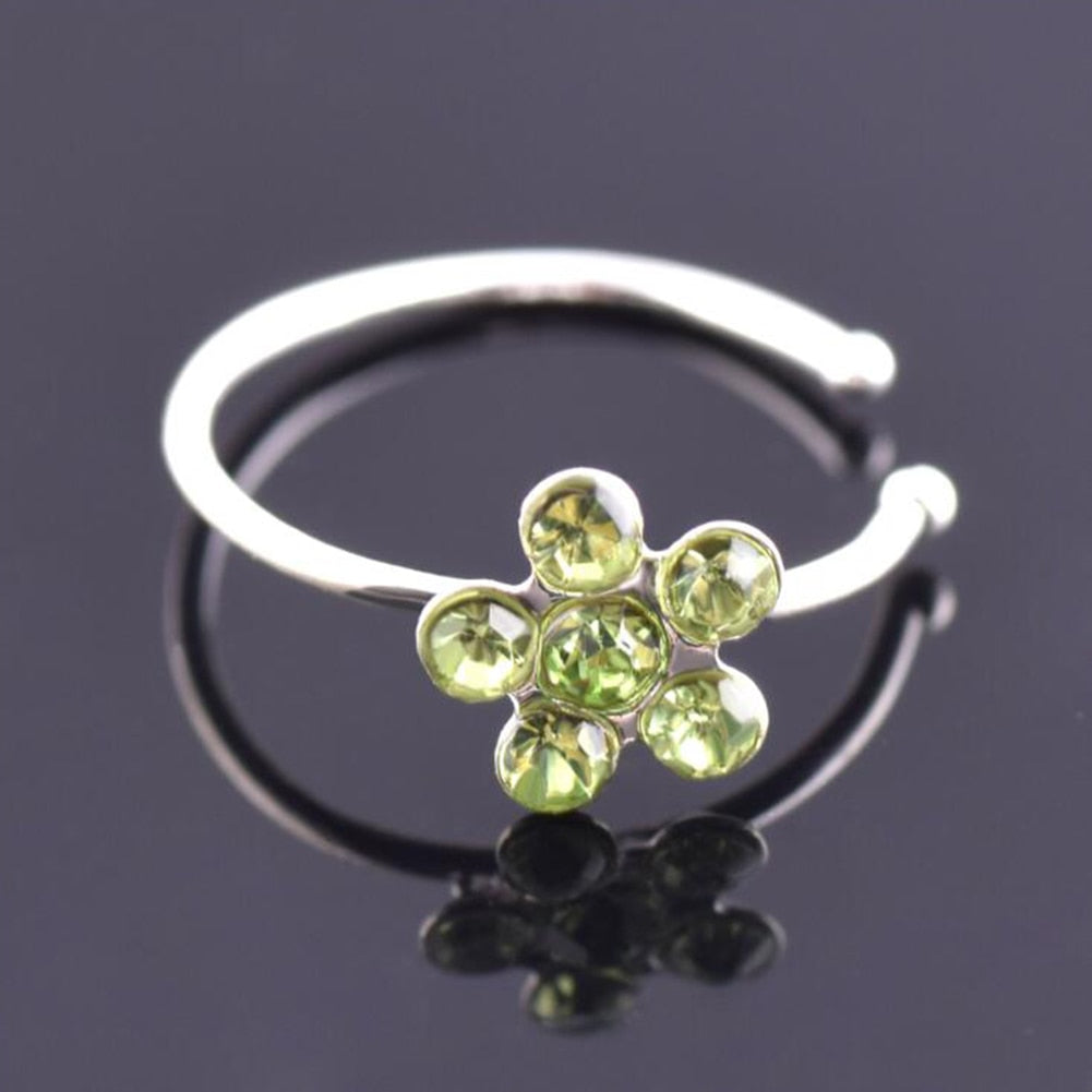 1PCS Fashion Fake Nose Ring Crystal C Clip Septum Lip Non Piercing Swirls Nose Rings Hoop For Women Men Body Jewelry