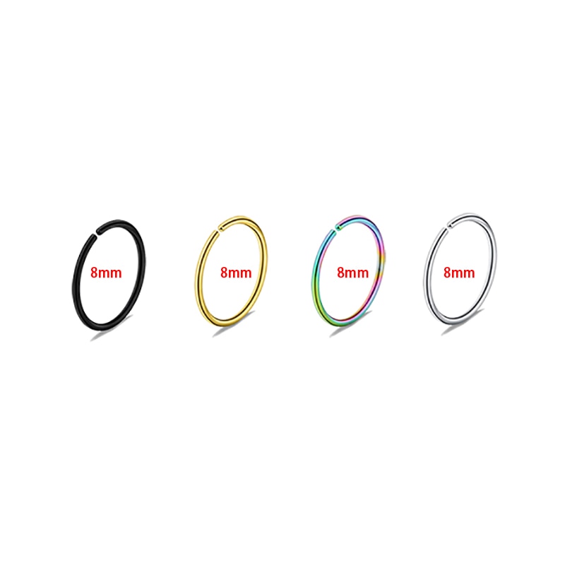 1pc Copper Nose Rings Hoop Septum V-Shap Ear Stud Tragus Cartilage Earring Helix Eyebrow Lip Piercing Nariz Body Jewelry 18G