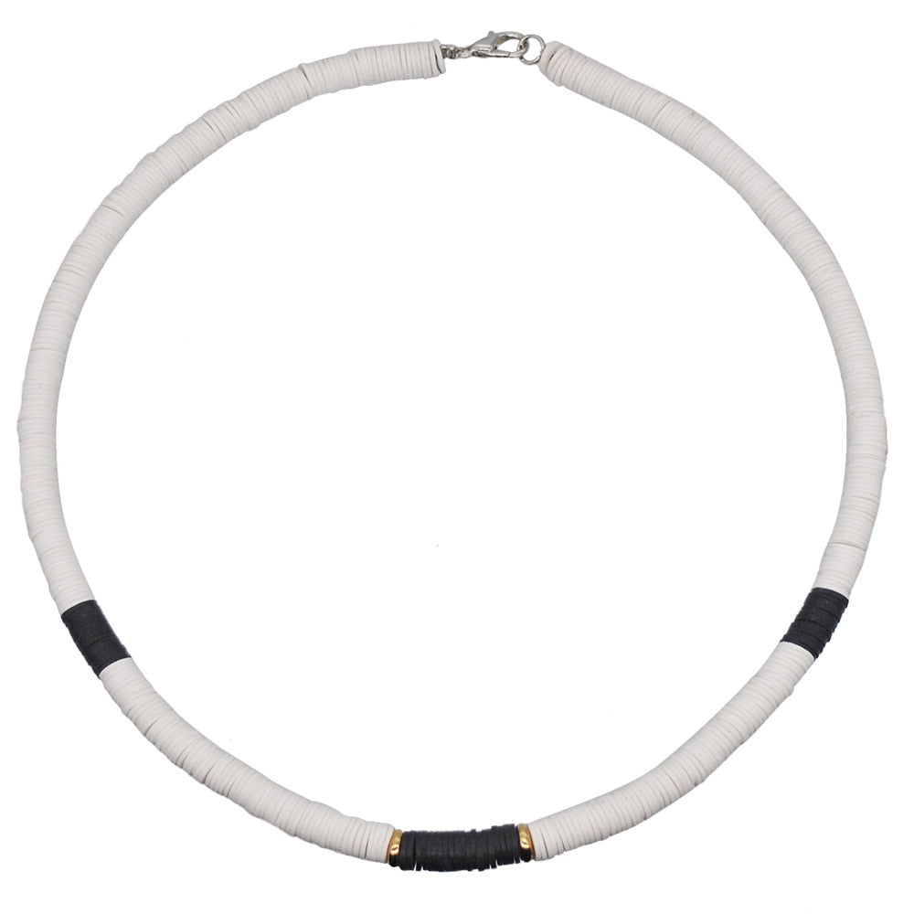 Fashion Soft Pottery Choker Necklace For Women Bohemian Colorful Clay Collar Shell Necklace Summer Beach Jewelry