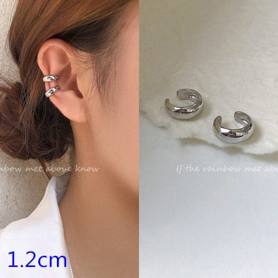 Korean Zircon Small Ear Cuff Set Ear Clips Vintage Gold Color Earcuff Cute Cartilage No Pierced Clip Earrings Women's Jewelry