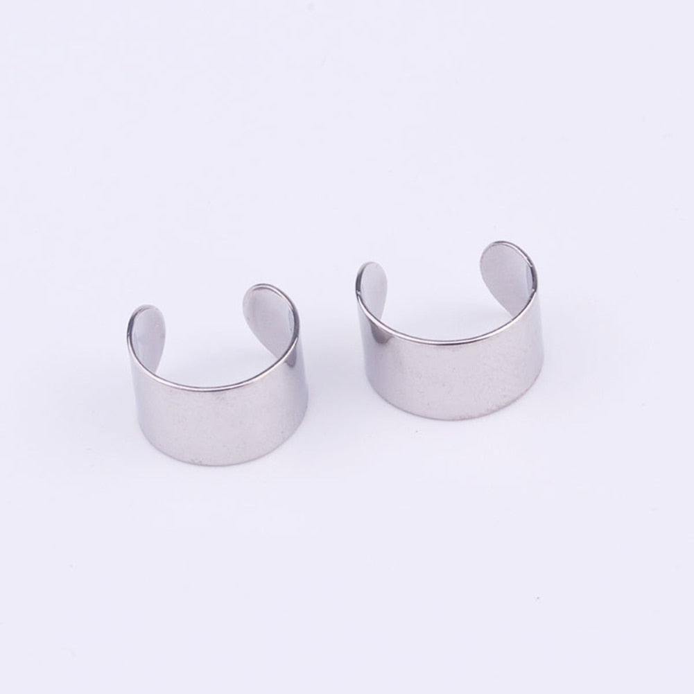 1Pcs Punk Rock Ear Earrings Fashion Women Cartilage Clip Cuff Wrap No Piercing-Clip On Women's Fashion Jewelry Accessories
