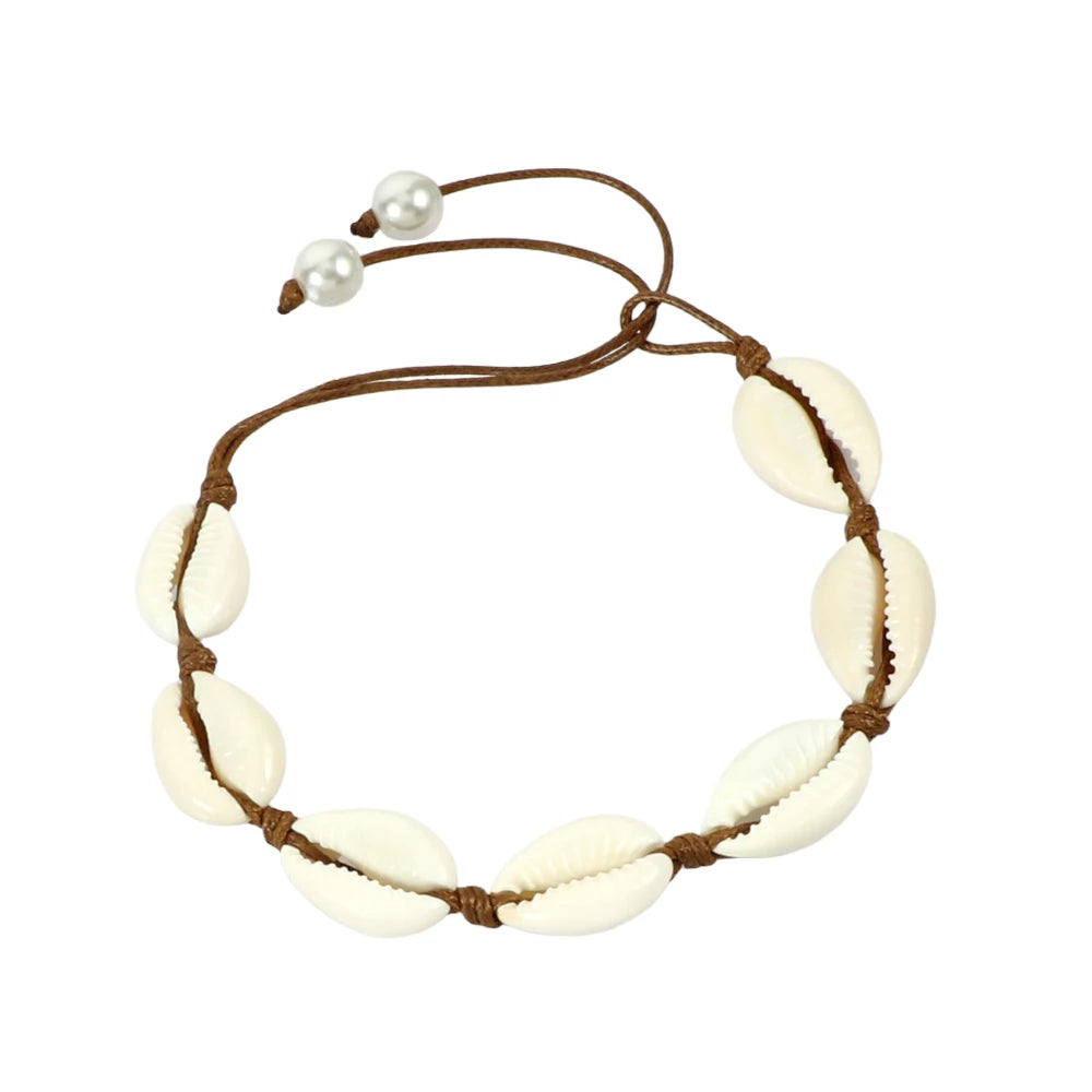 Vintage Cowrie Shell Rope Boho Bracelet