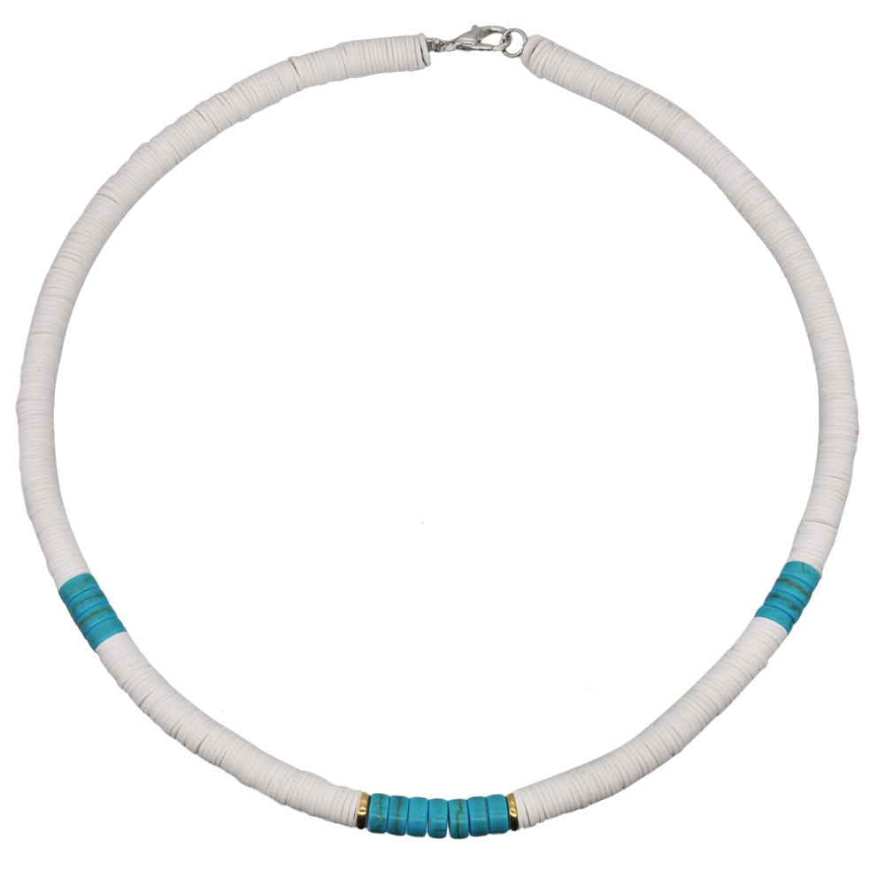 Fashion Soft Pottery Choker Necklace For Women Bohemian Colorful Clay Collar Shell Necklace Summer Beach Jewelry