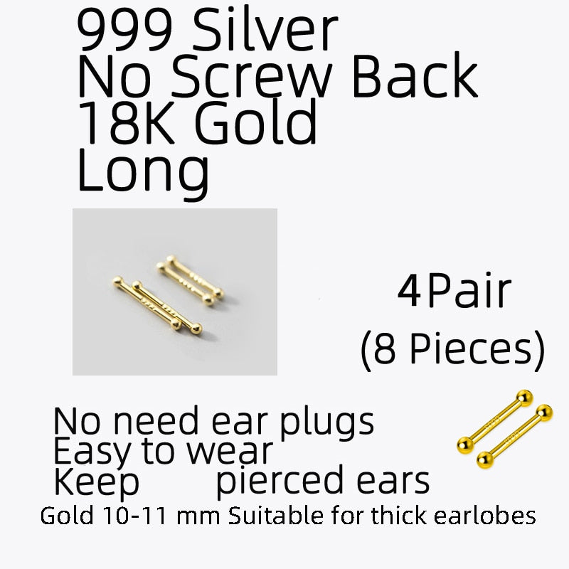 La Monada Sterling Silver Stud Earrings Women Two Ball Fine 925 Silver Jewelry Woman Earrings Stud Silver 999 Keep Piercing Nut