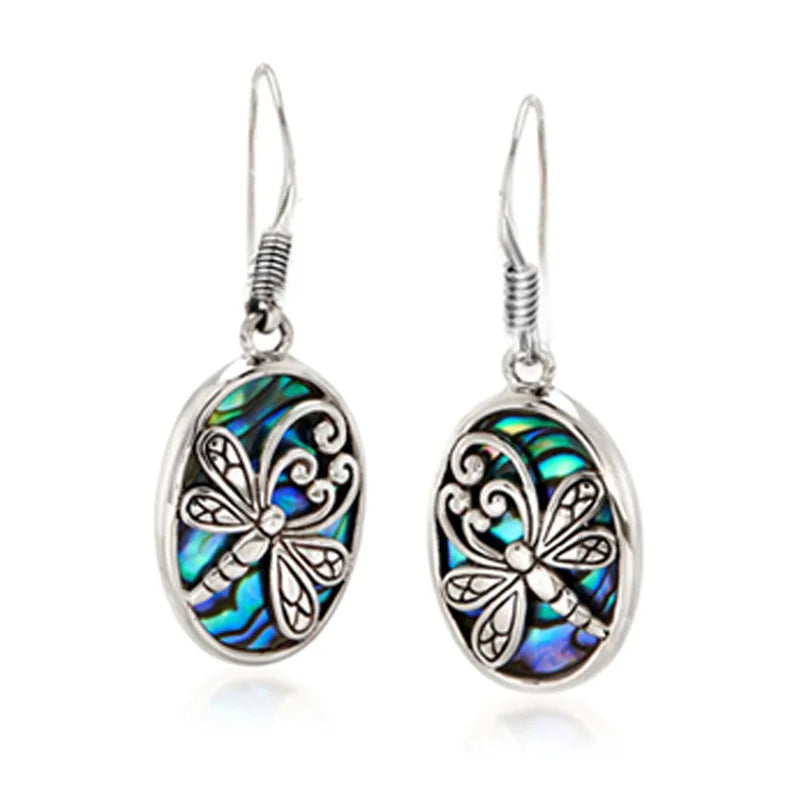 Green Enamel Coconut Leaf Pearl Drop Earrings Jewelry