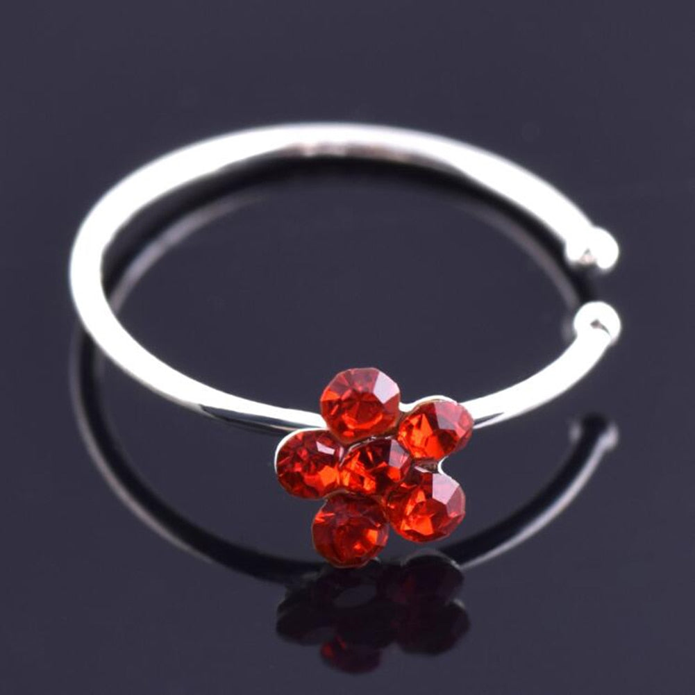 1PCS Fashion Fake Nose Ring Crystal C Clip Septum Lip Non Piercing Swirls Nose Rings Hoop For Women Men Body Jewelry