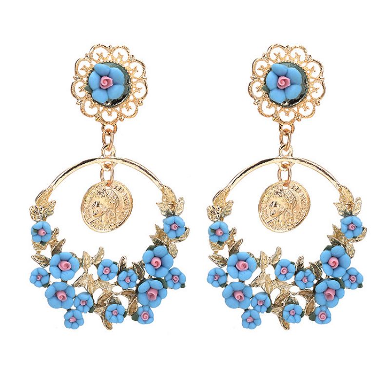 Fashion Boho Earrings For Women Colorful Style Sweet Flower Earrings Jewelry Spring Summer Floral Beaded Earrings Accessories