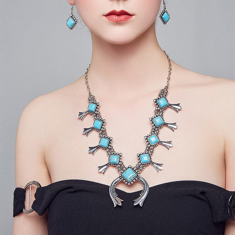 Indian Vintage Statement Choker Necklace Women Native American Jewelry Boho Tribal Moon Pendants Collar Necklace