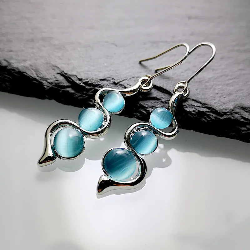 Green Enamel Coconut Leaf Pearl Drop Earrings Jewelry